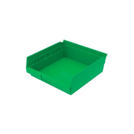 Quantum Storage Systems Shelf Storage Bin, Plastic, Green, 12 PK QSB109GN